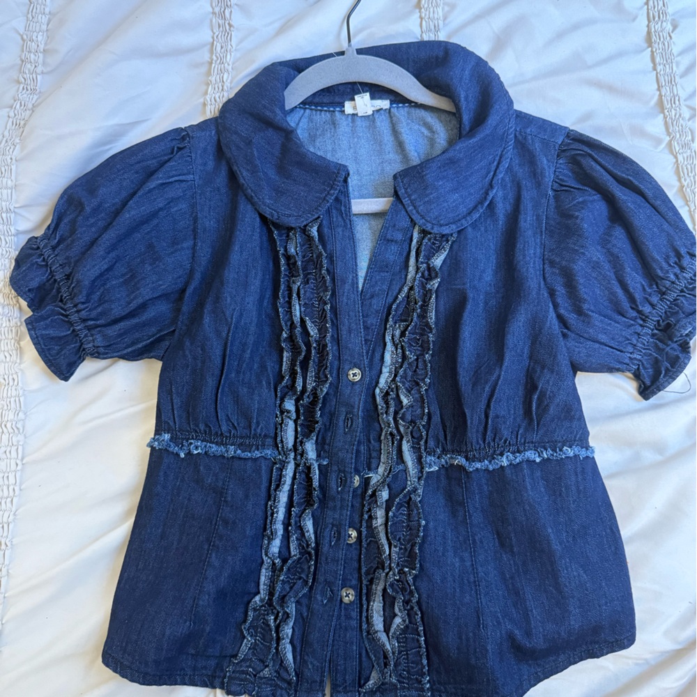 Anthropologie Kiera denim blouse